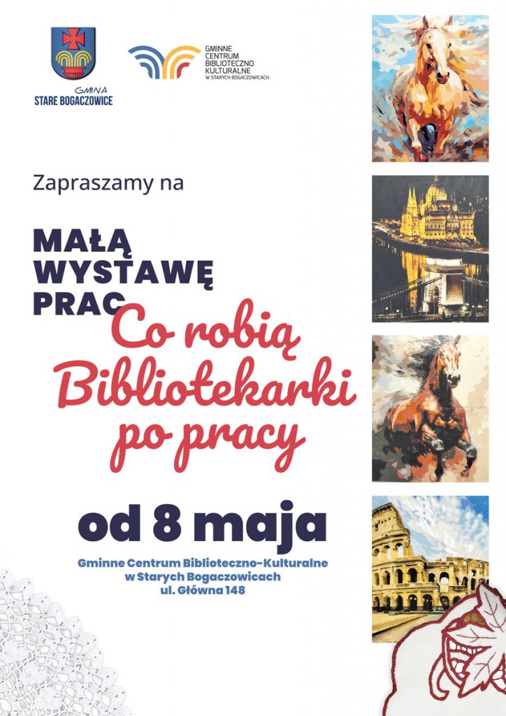  Rozstrzygnięcie konkursu na najlepszego czytelnika, oraz
Wystawa pt " Co Bibliotekarki robią po pracy".