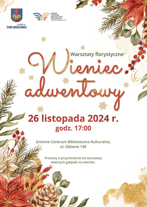 Warsztaty florystyczne
"Wieniec adwentowy"