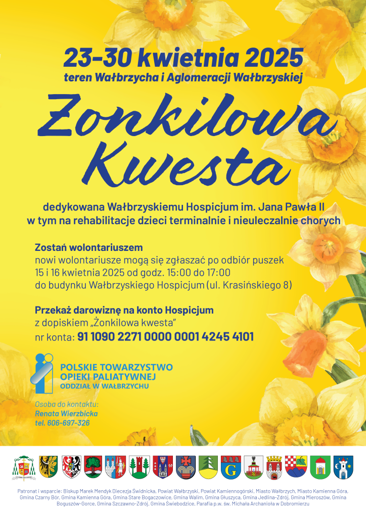 Żonkilowa kwesta na rzecz Hospicjum w Wałbrzychu 23 - 30 kwietnia